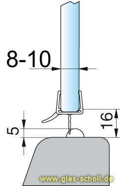 unterer gerader 5mm Acrylstab klar durchsichtiger Schwallschutz  (2000 mm) (Duschdichtung) 