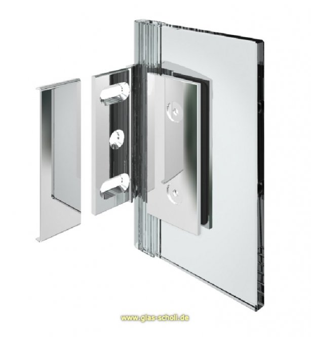 Papillon 90° Glas-Wand Duschtür-Anschlagband (selbstschl. Magnettechnik) glanzverchromt