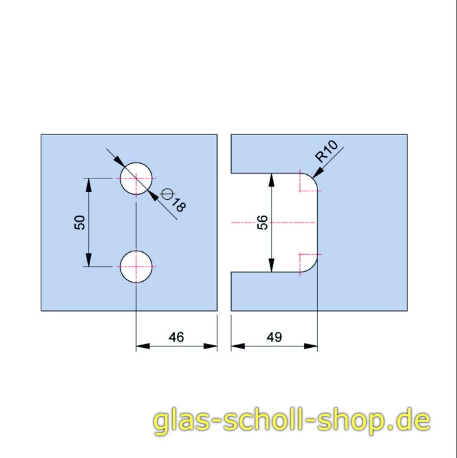 FlinterPro Duschtürband Glas-Glas 90° nach außen öffnend glanzverchromt