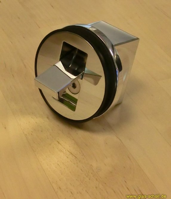 einseitig flächenbündiger Glastürgriff, für 8-10mm Glasstärke glanzverchromt