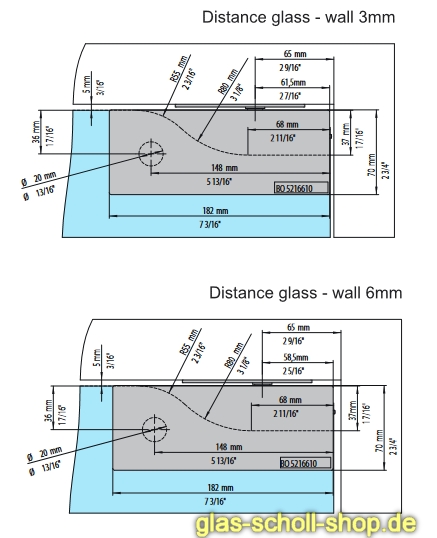 Alva Eckbeschlag PT20 plus in gebürstet (oben) gebürstet (Edelstahllook)
