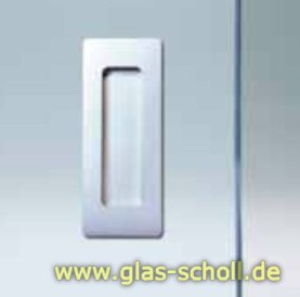 einklebbare eckige Design Edelstahl Griffmuschel beidseitig 40 x 100 mm für 8-12 mm Materialstärke 