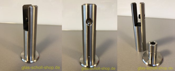 Edelstahl Boden-Glashalter für vertikale Glasbefestigung Edelstahl geschliffen