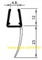 Mitteldichtprofil mit langer Weichlippe (2500mm) Duschdichtung 6-8mm Glas - ÜBERLÄNGE 