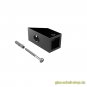 schräger 45° Wandadapter für quadr. Stabilisierungsstange 15x15 GLAS-WAND RAL9005 schwarz matt