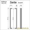 Artikelbild 6 des Artikels “beidseitiger eckiger DESIGN-Edelstahl Stossgriff (Lochb.14mm) Länge 475mm“