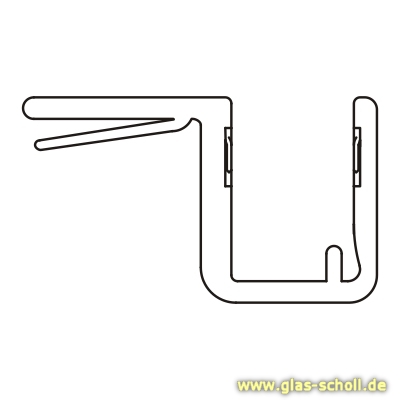 Anschlagdichtung 90° (2500mm) für 10 Glas 