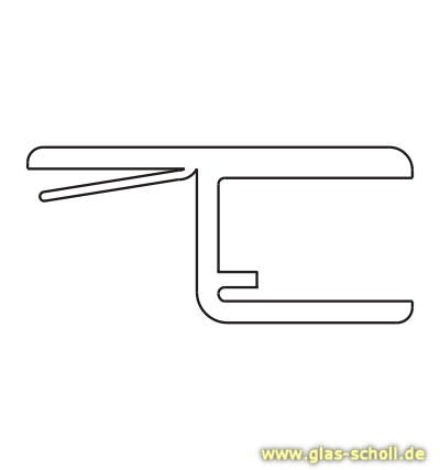 fluchtendes Anschlagprofil 180° (2500mm) Duschdichtung für 6-8mm Glas - ÜBERLÄNGE 