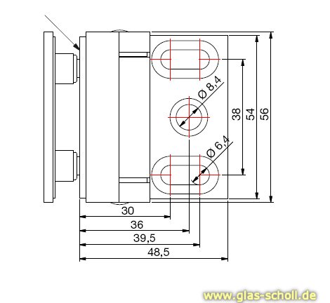 Flinter Glas-Wand 90Grad Duschtürband nach innen öffnend glanzverchromt