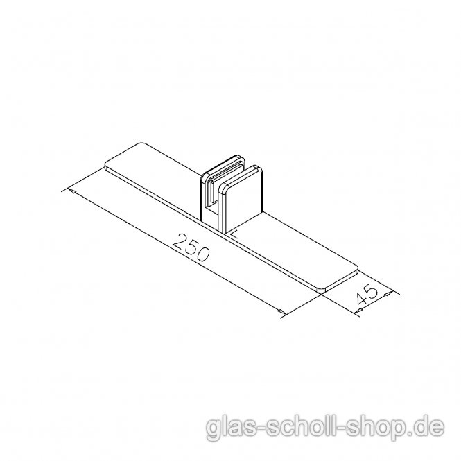 Mobiler Hygieneschutzfuss flach mit Klemme V2A