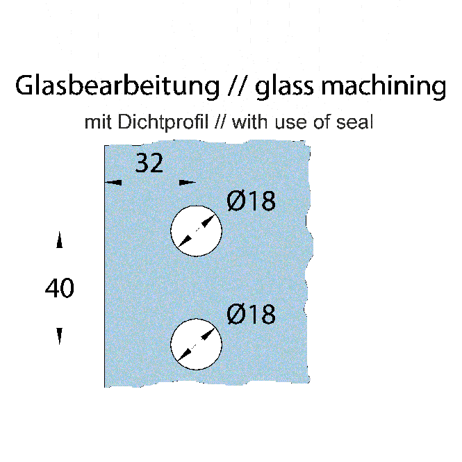 Wellness Premium DIN links Glas-Wand 90Grad Duschtürband  (nach innen hin öffnend) glanzverchromt