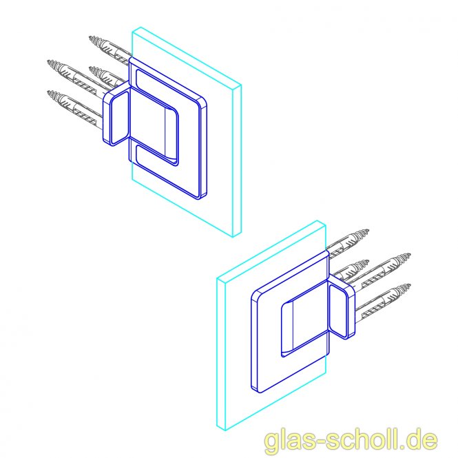 MWE Agitus-L Pendeltürband 90° Glas-Wand beidseitiger Anschraublasche Edelstahl geschliffen