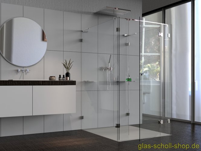 Stabilisierungswinkel für Glasduschen LINKS - glanzverchromt