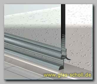 unteres Wasserabweisprofil mit 135° Lippe (2500mm) Duschdichtung für 10-12mm Glas 