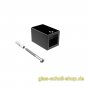 stumpfer 90° Wandadapter für quadr. Stabilisierungsstange 15x15 GLAS-WAND RAL9005 schwarz matt