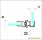 Magnetprofil 90° für Pendeltüren (2500mm) Duschdichtung für 6-8mm Glas 