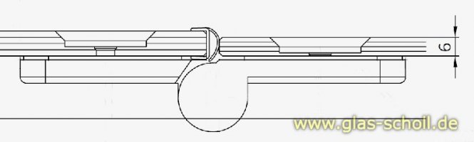 schlanke Spaltdichtung mit gebogener Weichlippe (2010mm) Duschdichtung für 6mm Glas 