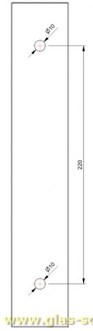 beidseitiger rechteckiger Stangengriff 13x260x36mm für 2xLochbohrung 10mm glanzverchromt