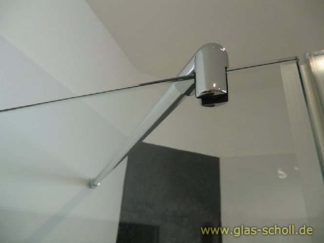 runde Stabilisierungsstange mit 45° GLAS-WANDanschluß 460 mm glanzverchromt (MS7)