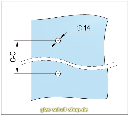 Stangengriff, Ø 25 mm 300 mm - gebürstet