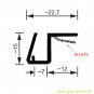 Anschlagdichtung 90° (2500mm) für 10 Glas 