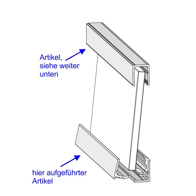 Rahmenprofil zweiteilig 3m silber matt Alufarbig