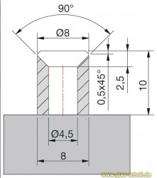 Trägerprofil 8x10 für 8mm Dichtprofile (2500 mm) Aluminium spezialgebeizt naturfarbig eloxiert