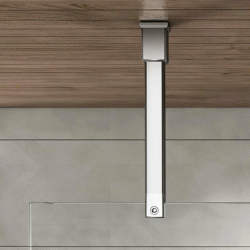 eckige Decken-Stabilisierungsstange 250 mm GLAS-DECKE (kürzbar) SET - Chrom-Design