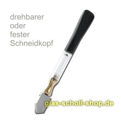 Silberschnitt® Öl-Glasschneider mit Öltank Kunststoff 3-12mm Drehbarer Schneidkopf 