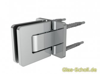 MWE Agitus-M Pendeltürband 90° Glas-Wand beidseitiger Anschraublasche Edelstahl geschliffen