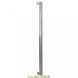 einseitiger Edelstahl Stoßgriff matt, zur geraden Montage  für 8-12 mm Glas 