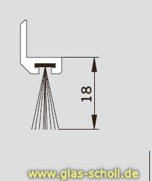 Glas Scholl Webshop, Schiebetür-Dichtungsprofil für 8mm Glas Spaltmaße  14-18mm (3000mm) ähnl. Niro matt