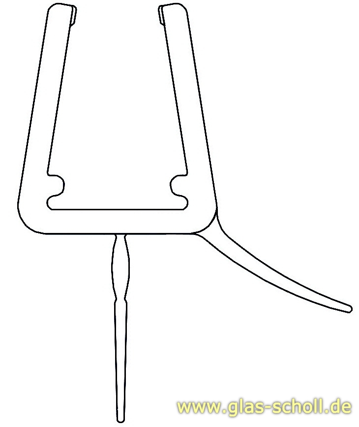 Artikelbild 1 des Artikels “unteres Wasserabweisprofil mit 135° Lippe (1000mm) Duschdichtung für 6-8mm Glas “