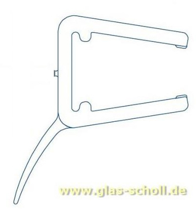 Artikelbild 1 des Artikels “seitl. Dichtprofil mit gebogener Weichlippe 135° (2010mm) Duschdichtung 6-8mm Glas “