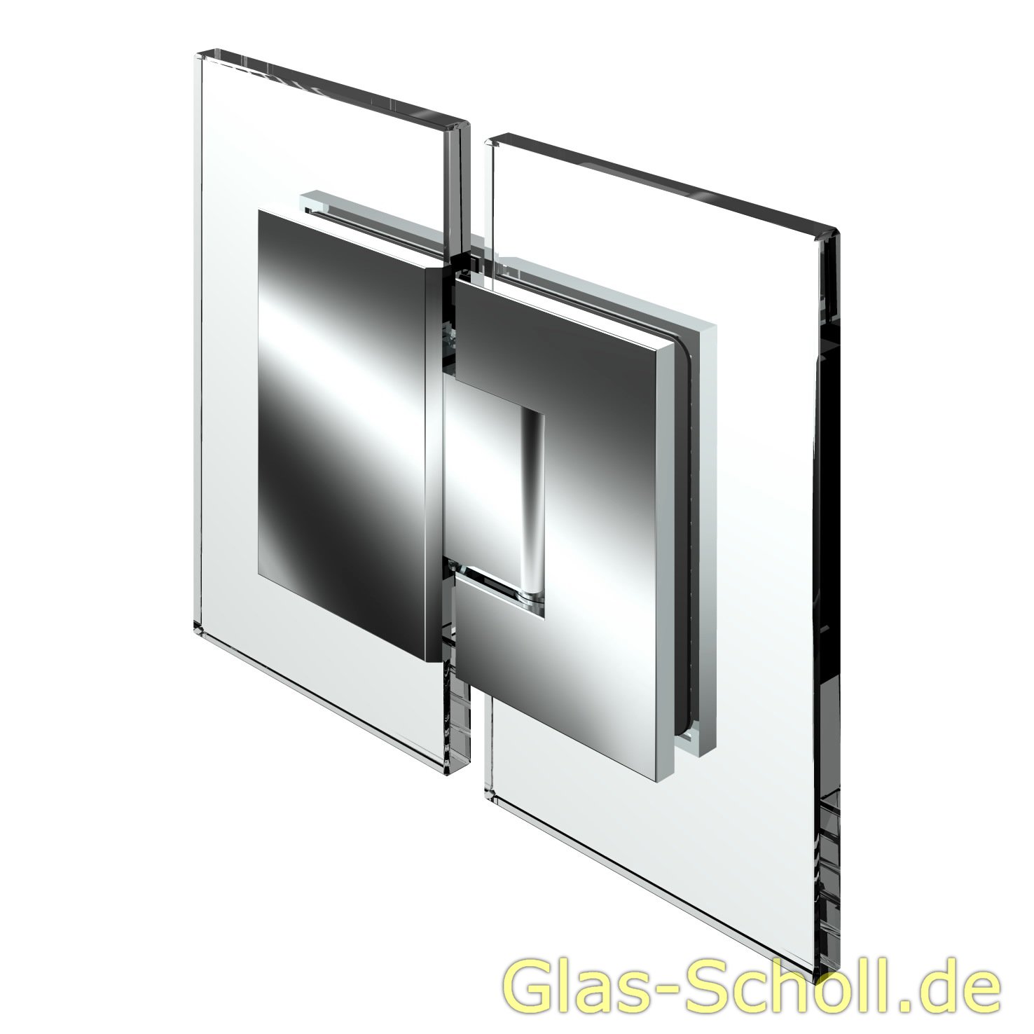 Glas Scholl Webshop | Modesta/Luno Duschpendeltürbeschlag Glas-Glas 180°  für 6-12 mm Glas glanzverchromt | Artikel rund ums Glas online kaufen