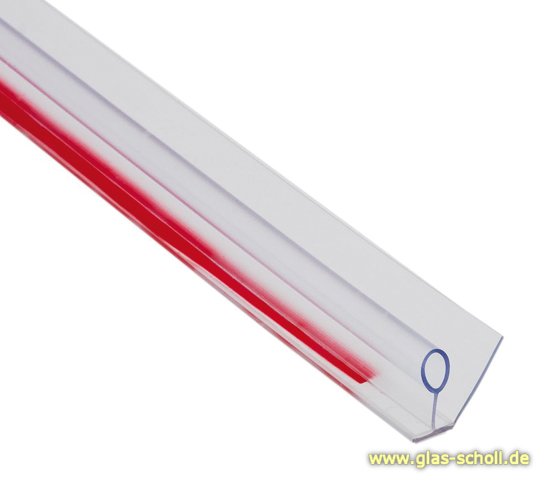 Glas Scholl Webshop, selbstklebende fluchtende 180 Grad Magnet-Duschdichtung  (2500mm) 8-12mm Glas