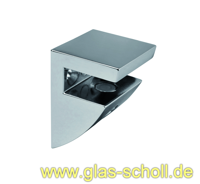 Glas Scholl Webshop | Design-Glasplattenträger Stipo Viertelkreis 30x30 für  6-10mm glanzverchromt | Artikel rund ums Glas online kaufen