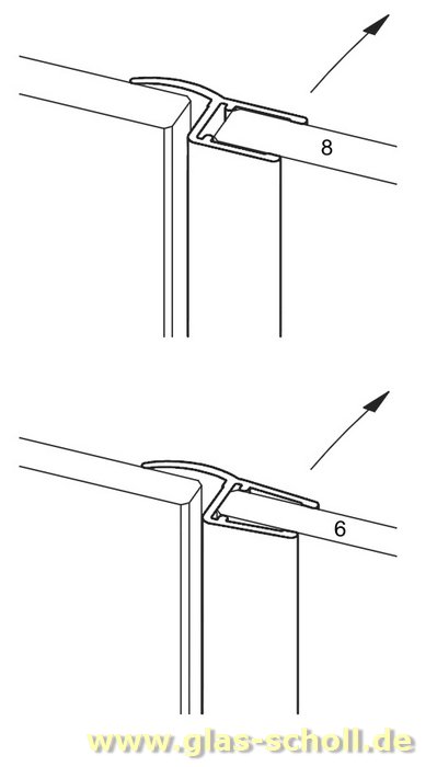 Artikelbild 2 des Artikels “Mitteldichtprofil mit Weichlippe (2500mm) Duschdichtung 6-8mm Glas-ÜBERLÄNGE “