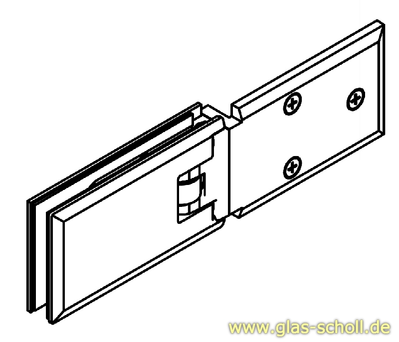 Artikelbild 2 des Artikels “Milano 180Grad Glas-Wand Pendel-Duschtürband (mit Längsanschraubplatte Variante2) glanzverchromt“