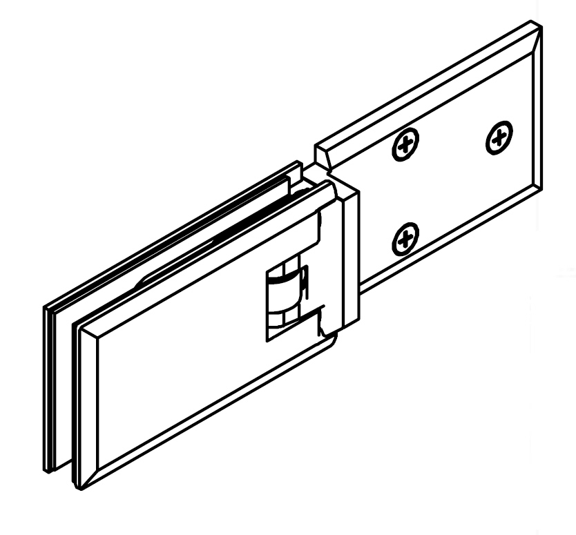 Artikelbild 2 des Artikels “Milano 180Grad Glas-Wand Pendel-Duschtürband (mit Längsanschraubplatte Variante3) glanzverchromt“