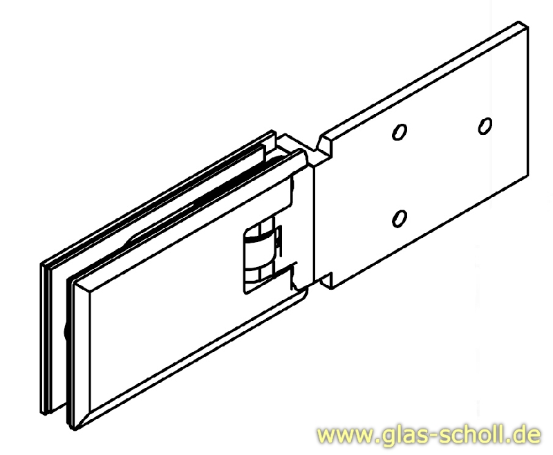 Artikelbild 2 des Artikels “Milano 180Grad Glas-Wand Pendel-Duschtürband (mit Längsanschraubplatte Variante4) glanzverchromt“