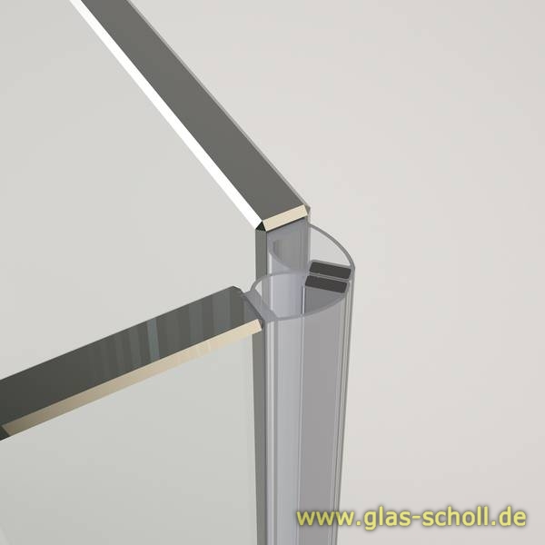 Duschtürdichtung selbstklebend mit seitlicher Dichtlippe 2500mm für 8mm  Glas Duschtürdichtung selbstklebend mit seitlicher Dichtlippe