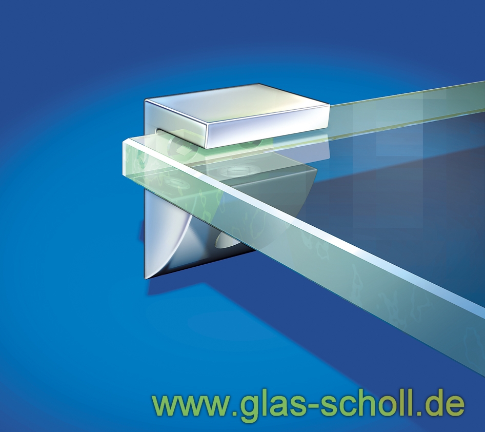 kaufen Glas Glas Viertelkreis online 6-10mm 30x30 Stipo glanzverchromt | Design-Glasplattenträger | ums Scholl für rund Webshop Artikel