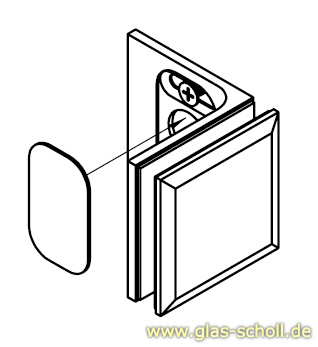 Artikelbild 3 des Artikels “Milano 90° Glas-Wand Winkelhalter (mit Schraubenabdeckplatte) glanzverchromt“