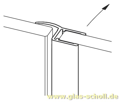 Artikelbild 3 des Artikels “Mitteldichtprofil mit Weichlippe (2500mm) Duschdichtung 6-8mm Glas-ÜBERLÄNGE “