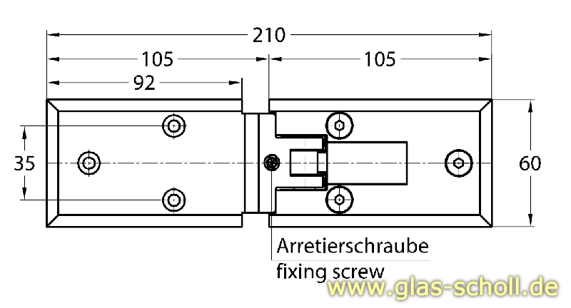 Artikelbild 3 des Artikels “Milano 180Grad Glas-Wand Pendel-Duschtürband (mit Längsanschraubplatte Variante4) glanzverchromt“