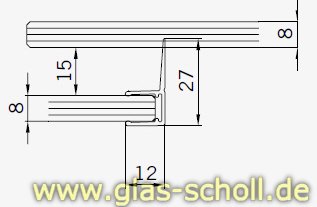 Artikelbild 3 des Artikels “Dichtprofil für 15mm versetzte Schiebetüren mit Lippe (2010mm) für 6-8mm Glas “