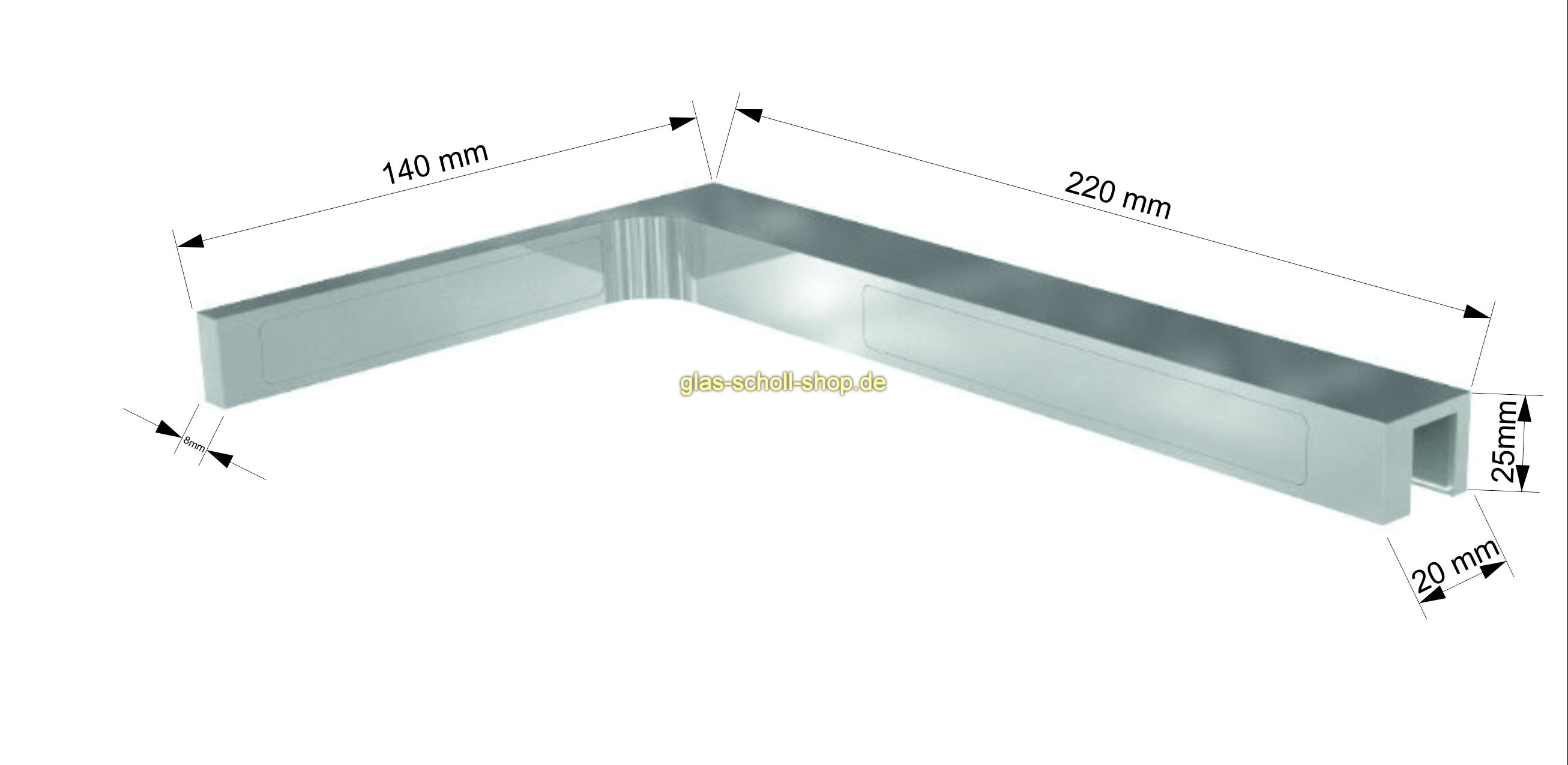Artikelbild 3 des Artikels “Stabilisierungswinkel für Glasduschen rechts - glanzverchromt“