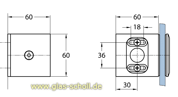 Artikelbild 4 des Artikels “Milano 90° Glas-Wand Winkelhalter (mit Schraubenabdeckplatte) glanzverchromt“