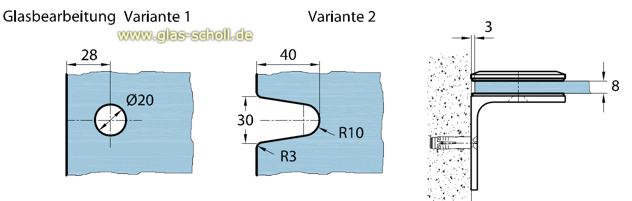 Artikelbild 5 des Artikels “Milano 90° Glas-Wand Winkelhalter (mit Schraubenabdeckplatte) glanzverchromt“